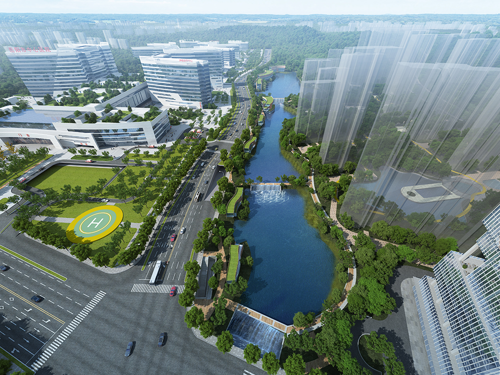 岳陽市中心醫(yī)院配套水系與景觀工程